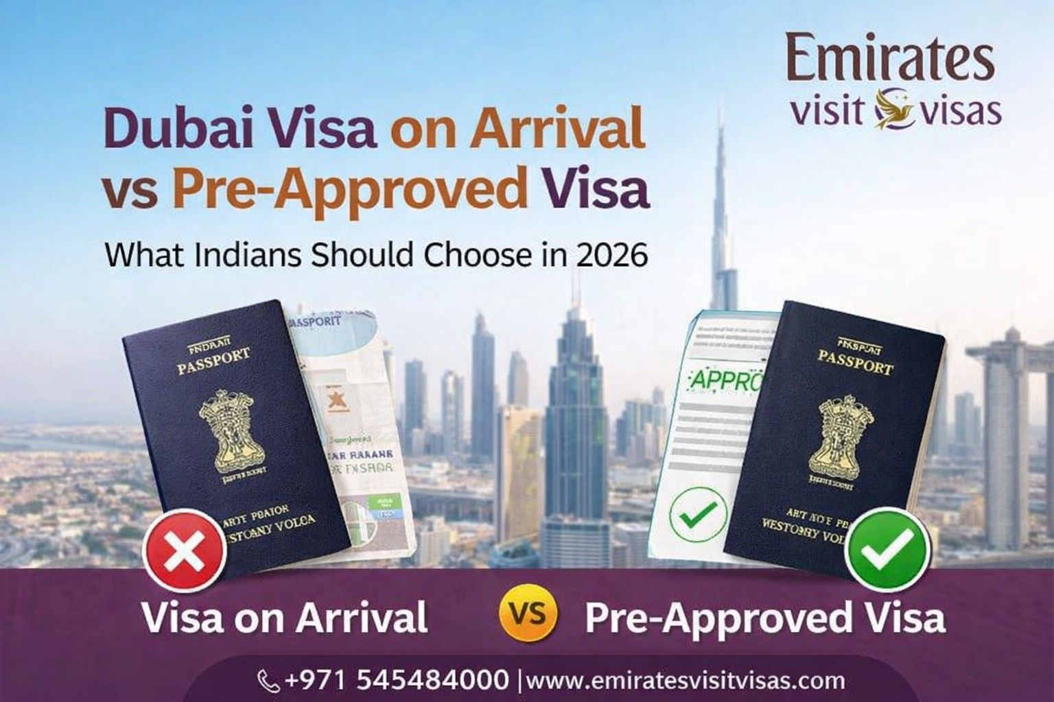 Dubai Visa on Arrival vs Pre-Approved Visa (2026) – Full Comparison, Cost & Eligibility